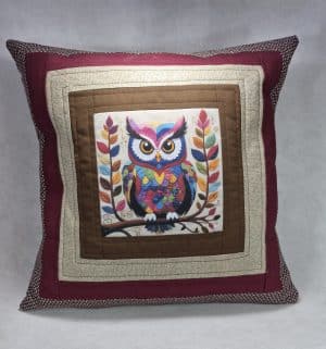 Quilted Patchwork Owl Cushion
